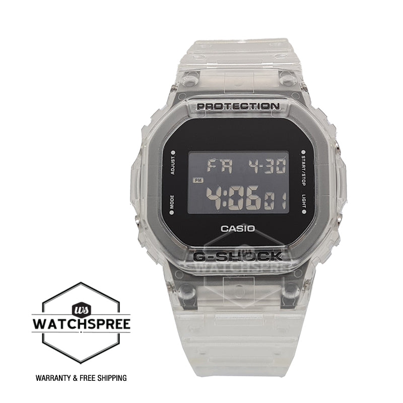 Casio G-Shock Transparent Pack Series DW-5600 Lineup White Semi-Transparent Resin Band Watch DW5600SKE-7D DW-5600SKE-7D DW-5600SKE-7 Watchspree