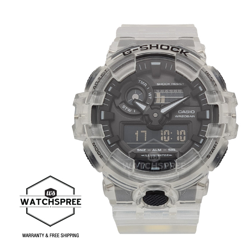 Casio G-Shock Transparent Pack Series GA-700 Lineup White Semi-Transparent Resin Band Watch GA700SKE-7A GA-700SKE-7A Watchspree