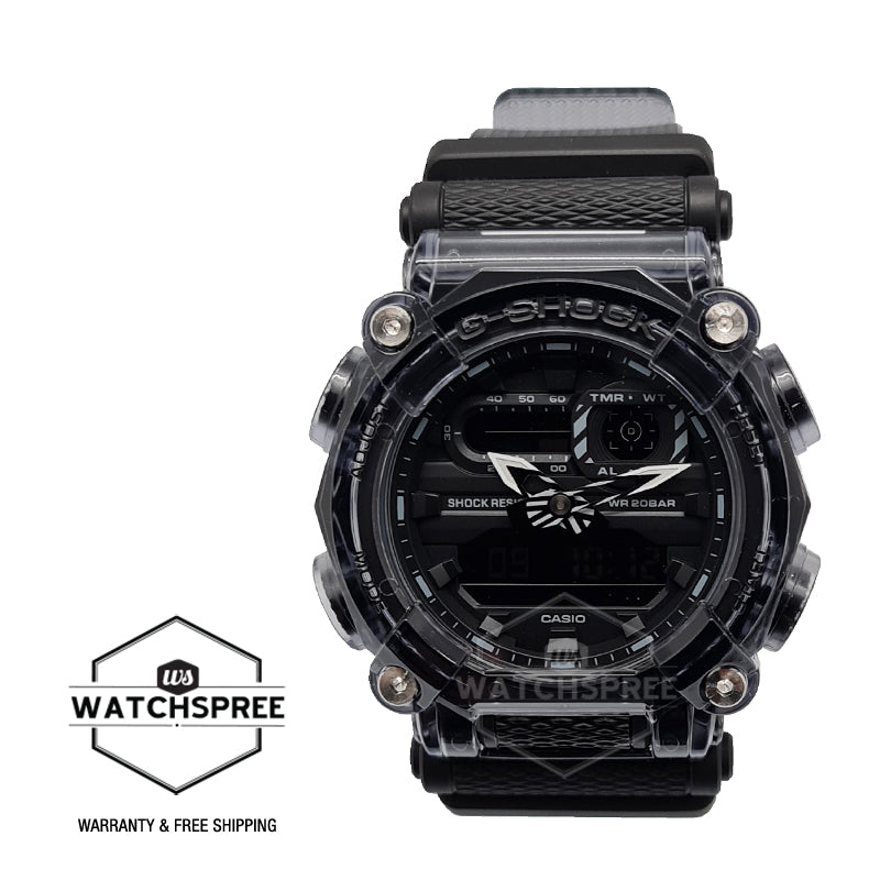 Casio G-Shock Transparent Pack Series GA-900 Lineup Grey Semi-Transparent Resin Band Watch GA900SKE-8A GA-900SKE-8A Watchspree
