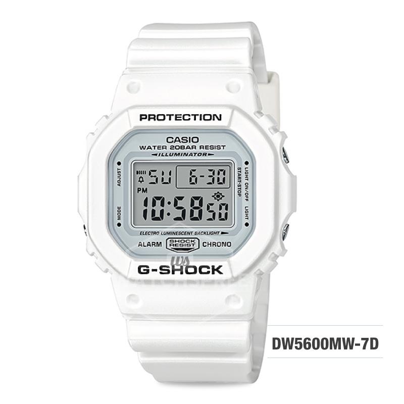 Casio G-Shock White Theme Special Color Model White Resin Band Watch DW5600MW-7D DW-5600MW-7D Watchspree