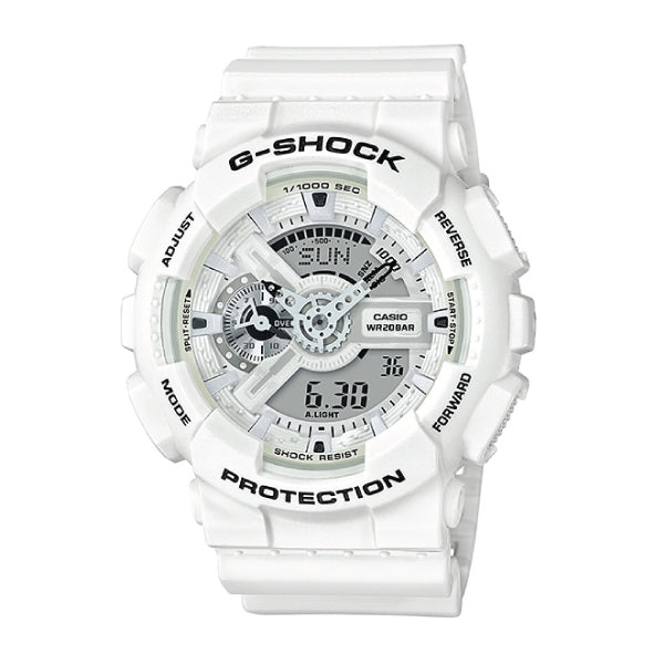 Casio G-Shock White Theme Special Color Model White Resin Band Watch GA110MW-7A GA-110MW-7A Watchspree