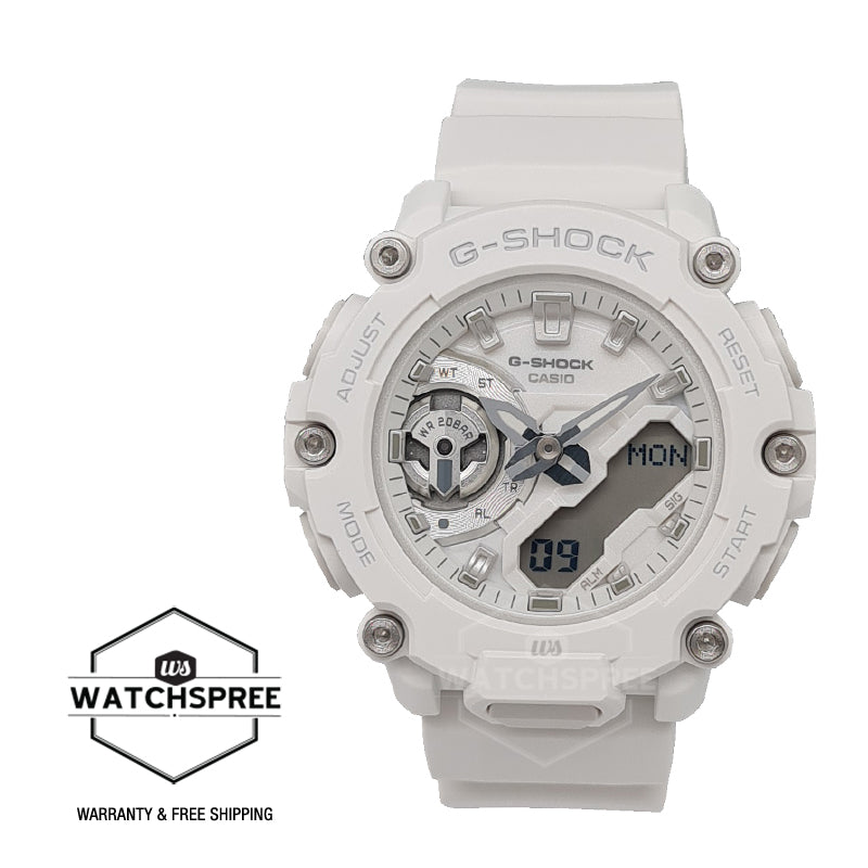 Casio G-Shock for Ladies' Carbon Core Guard Structure White Resin Band Watch GMAS2200M-7A GMA-S2200M-7A Watchspree