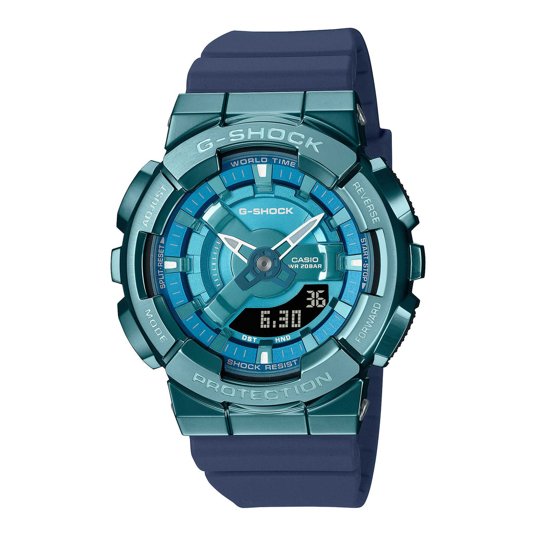Casio G-Shock for Ladies' GM-110 Lineup Metal-Clad Blue Resin Band Watch GMS110LB-2A GM-S110LB-2A Watchspree