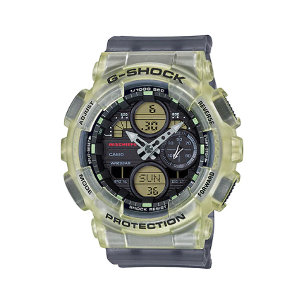 Casio G-Shock for Ladies' GMA-S140 Lineup MISCHIEF Collaboration Model Semi-Transparent Black Resin Band Watch GMAS140MC-1A GMA-S140MC-1A Watchspree