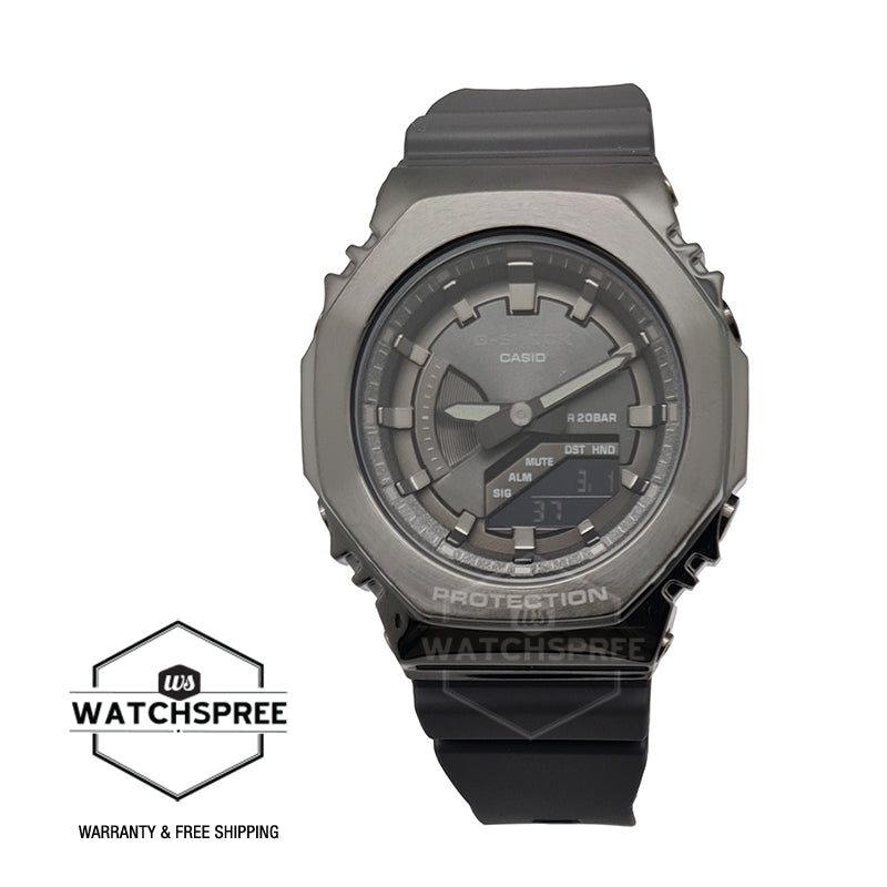 Casio G-Shock for Ladies' Metal-Clad Octagonal Black Resin Band Watch GMS2100B-8A GM-S2100B-8A Watchspree