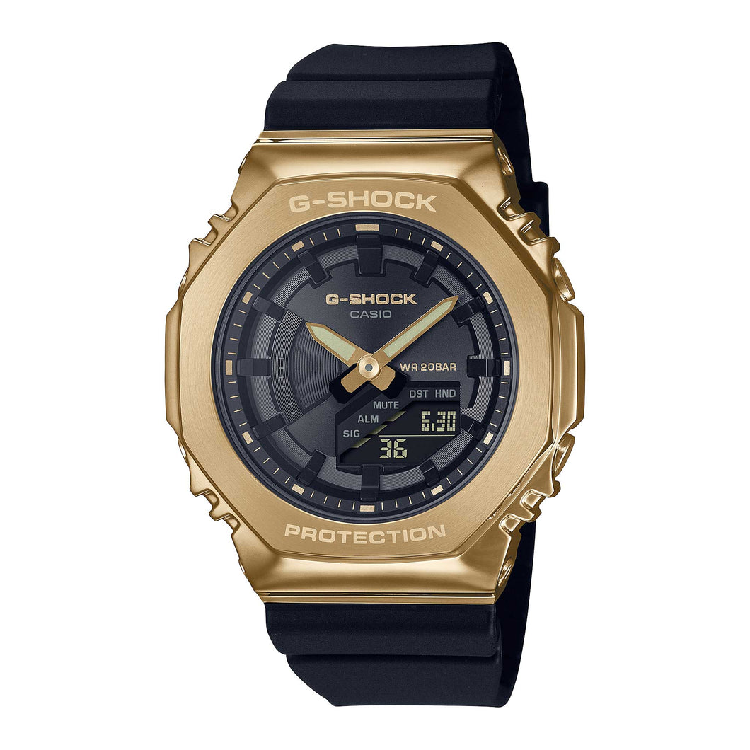 Casio G-Shock for Ladies' Metal-Clad Octagonal Black Resin Band Watch GMS2100GB-1A GM-S2100GB-1A Watchspree