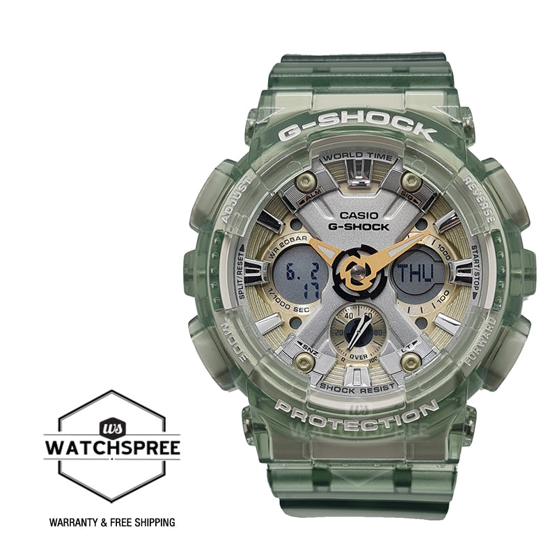 Casio G-Shock for Ladies' See-Through Subtle Green Resin Band Watch GMAS120GS-3A GMA-S120GS-3A Watchspree