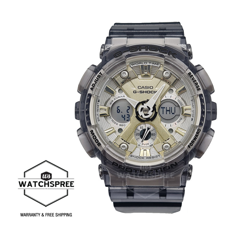 Casio G-Shock for Ladies' See-Through Subtle Grey Resin Band Watch GMAS120GS-8A GMA-S120GS-8A Watchspree