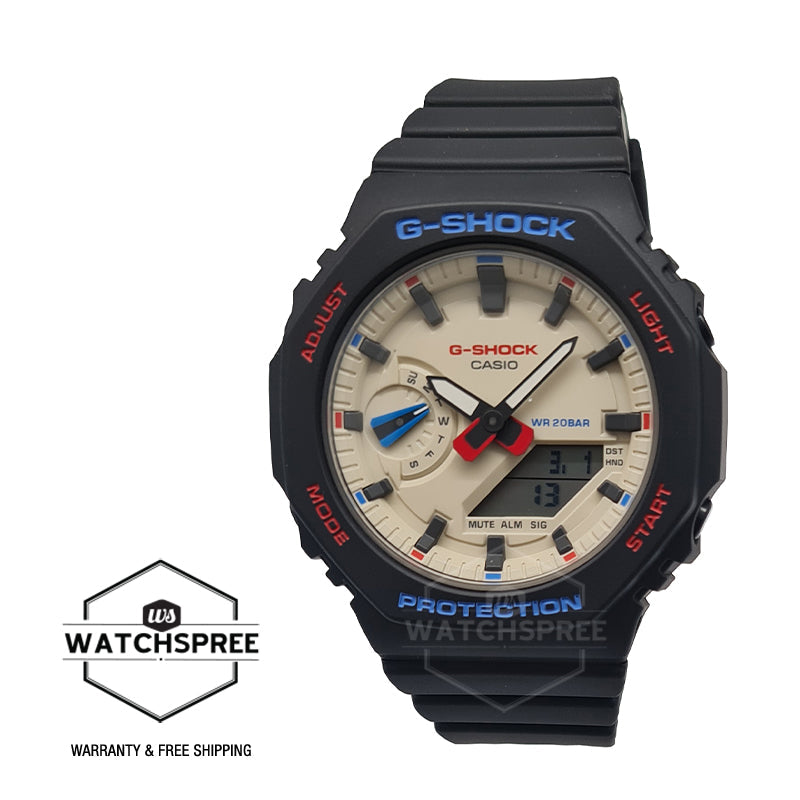 Casio G-Shock for Ladies' Tricolour Design Series Carbon Core Guard Structure Black Resin Band Watch GMAS2100WT-1A GMA-S2100WT-1A Watchspree