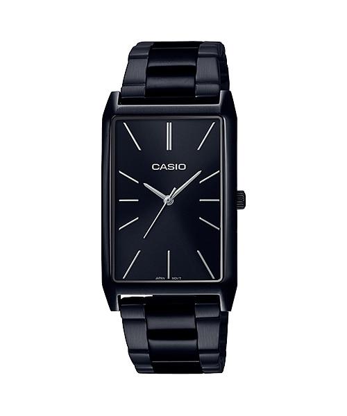 Casio Ladies' Analog Black Ion Plated Stainless Steel Band Watch LTPE156B-1A LTP-E156B-1A Watchspree