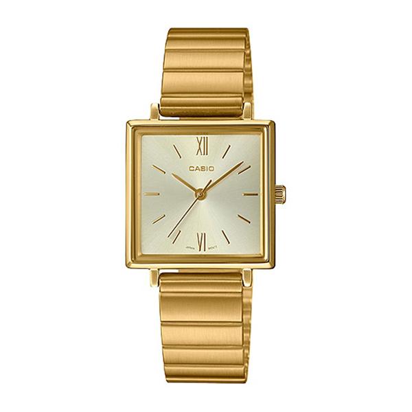 Casio Ladies' Analog Gold Ion Plated Stainless Steel Band Watch LTPE155G-9A LTP-E155G-9A Watchspree