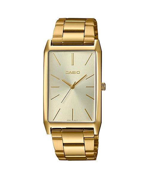 Casio Ladies' Analog Gold Ion Plated Stainless Steel Band Watch LTPE156G-9A LTP-E156G-9A Watchspree