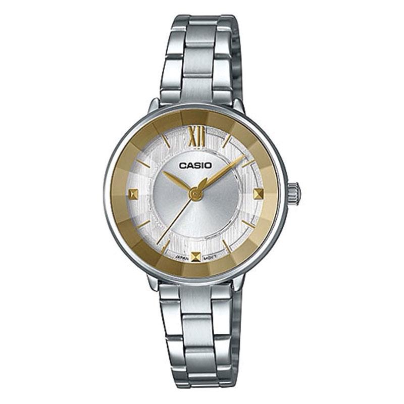 Casio Ladies' Analog Silver Stainless Steel Band Watch LTPE163D-7A1 LTP-E163D-7A1 Watchspree