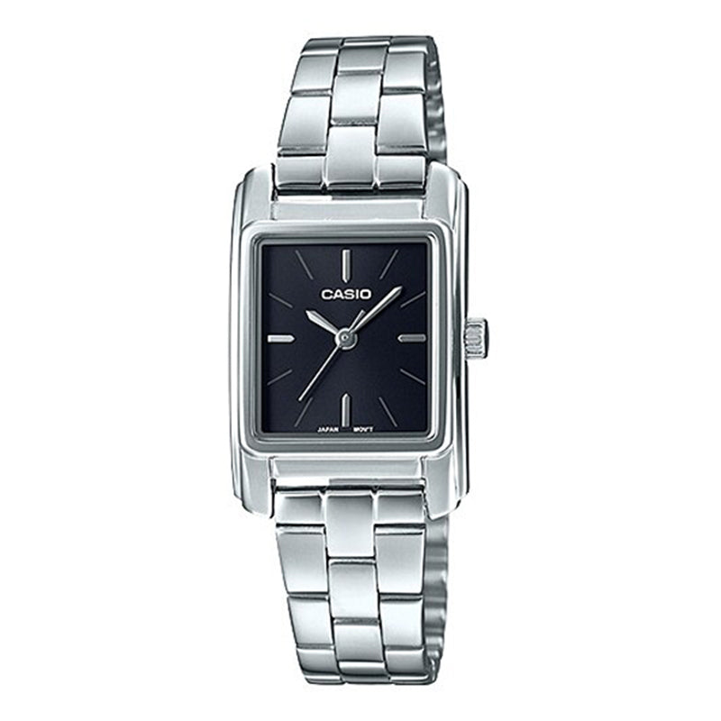 Casio Ladies' Analog Silver Stainless Steel Band Watch LTPE165D-1A LTP-E165D-1A Watchspree