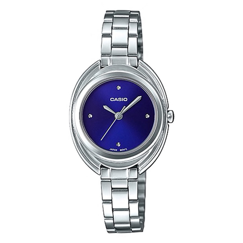 Casio Ladies' Analog Silver Stainless Steel Band Watch LTPE166D-2C LTP-E166D-2C Watchspree