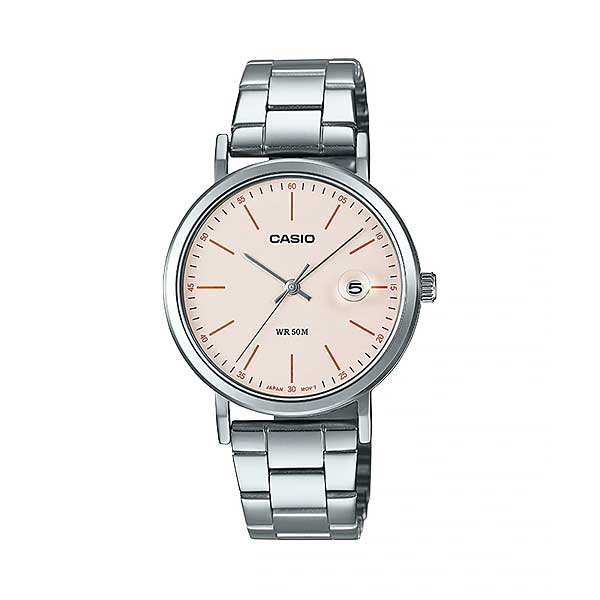 Casio Ladies' Analog Silver Stainless Steel Band Watch LTPE175D-4E LTP-E175D-4E Watchspree