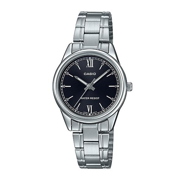 Casio Ladies' Analog Silver Stainless Steel Band Watch LTPV005D-1B2 LTP-V005D-1B2 Watchspree