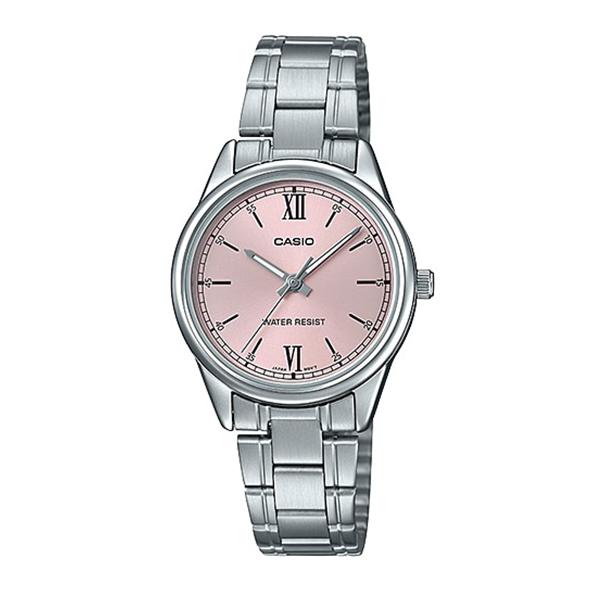 Casio Ladies' Analog Silver Stainless Steel Band Watch LTPV005D-4B2 LTP-V005D-4B2 Watchspree