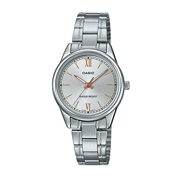 Casio Ladies' Analog Silver Stainless Steel Band Watch LTPV005D-7B2 LTP-V005D-7B2 Watchspree