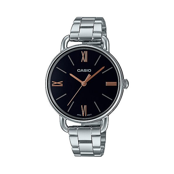 Casio Ladies' Analog Stainless Steel Band Watch LTPE414D-1A LTP-E414D-1A Watchspree