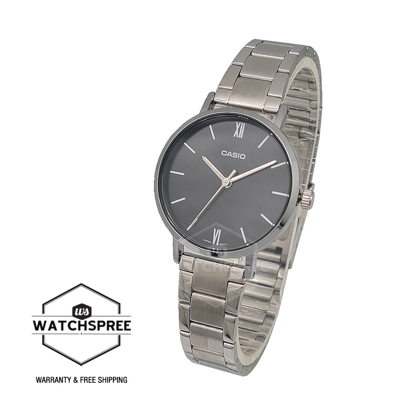 Casio Ladies' Analog Stainless Steel Band Watch LTPVT02D-1A LTP-VT02D-1A Watchspree