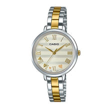 Load image into Gallery viewer, Casio Ladies&#39; Analog Two Tone Gold Ion Plated Stainless Steel Band Watch LTPE160SG-9A LTP-E160SG-9A Watchspree
