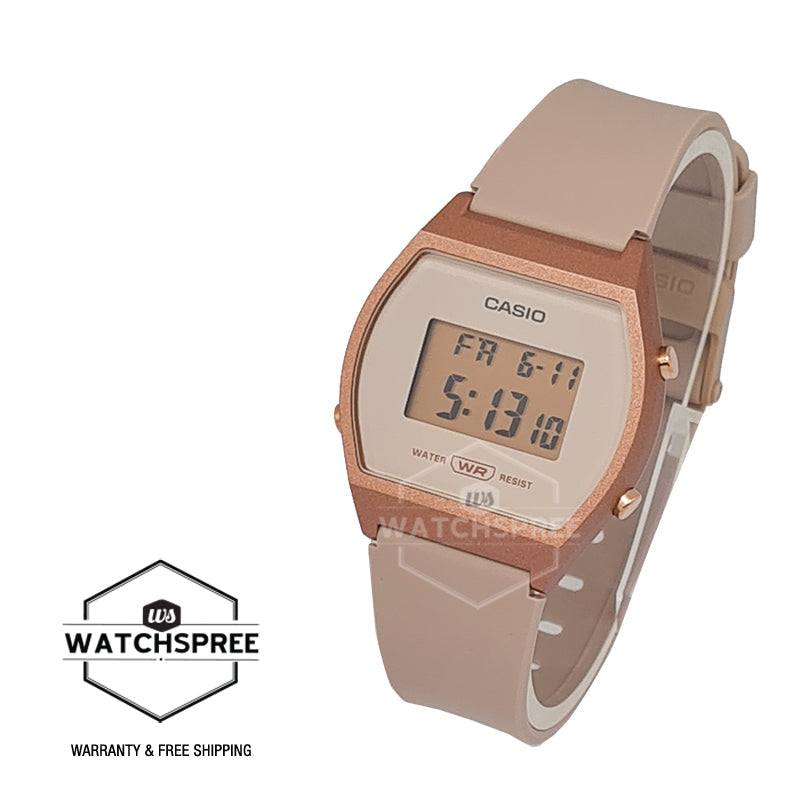 Casio Ladies' Digital Pink Resin Band Watch LW204-4A LW-204-4A Watchspree