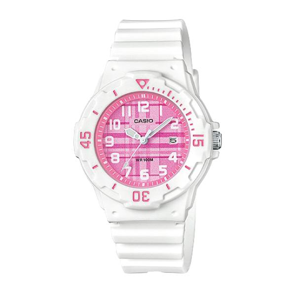Casio Ladies' Diver Look Standard Analog White Resin Band Watch LRW200H-4C LRW-200H-4C Watchspree