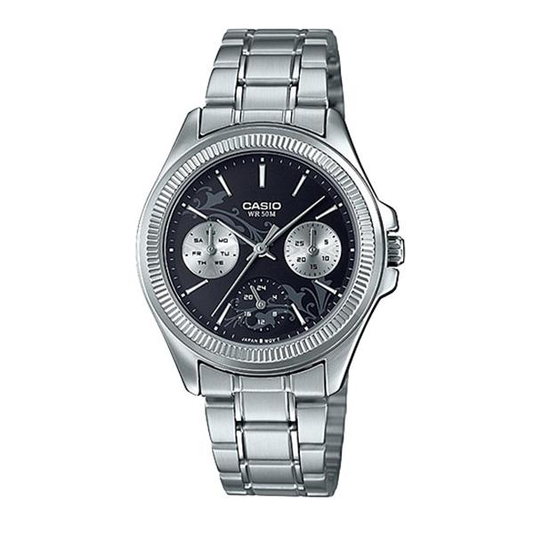 Casio Ladies' Enticer Series Silver Stainless Steel Band Watch LTP2088D-1A2 LTP-2088D-1A2 Watchspree
