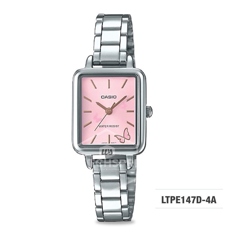 Casio Ladies' Fashion Standard Analog Silver Stainless Steel Watch LTPE147D-4A LTP-E147D-4A Watchspree