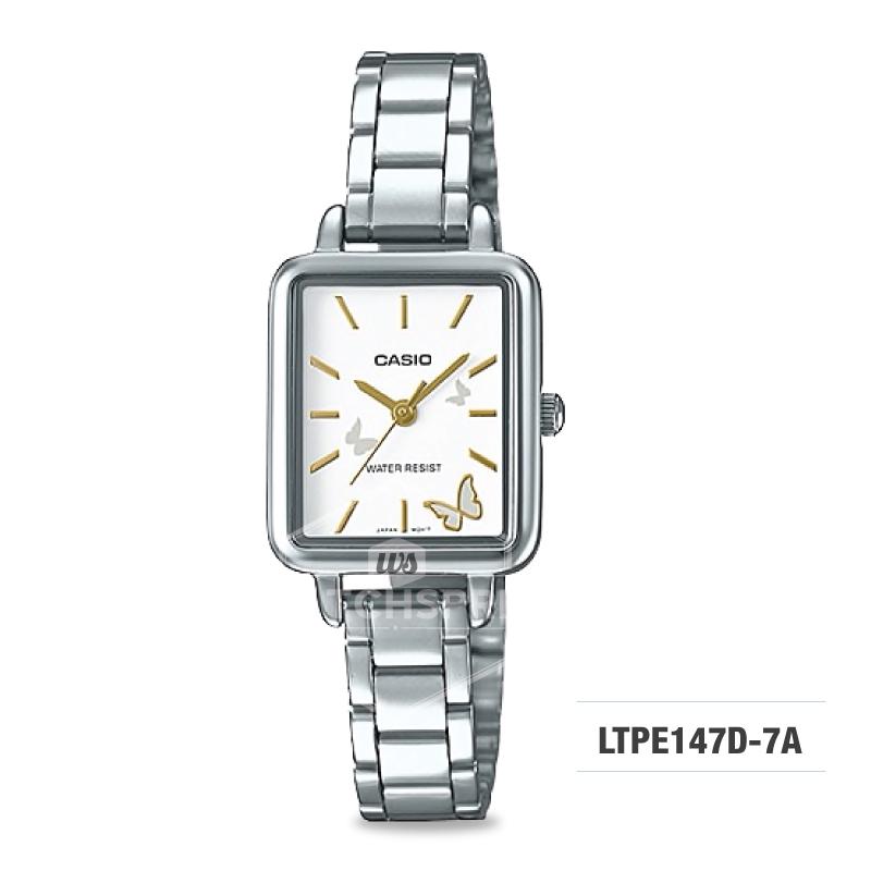 Casio Ladies' Fashion Standard Analog Silver Stainless Steel Watch LTPE147D-7A LTP-E147D-7A Watchspree