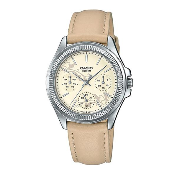 Casio Ladies' Multi-Hands Brown Leather Band Watch LTP2088L-9A LTP-2088L-9A Watchspree