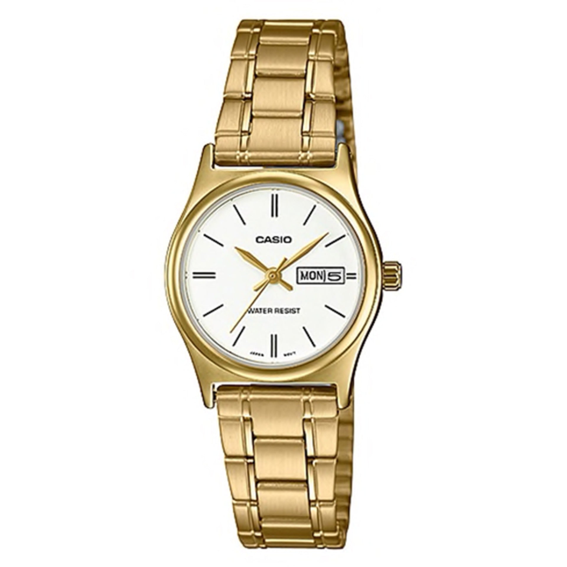 Casio Ladies' Standard Analog Gold Ion Plated Stainless Steel Band Watch LTPV006G-7B LTP-V006G-7B Watchspree