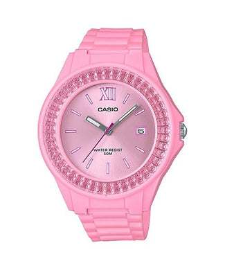 Casio Ladies' Standard Analog Pink Resin Band Watch LX500H-4E2 LX-500H-4E2 Watchspree