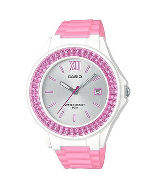 Casio Ladies' Standard Analog Pink Resin Band Watch LX500H-4E3 LX-500H-4E3 Watchspree
