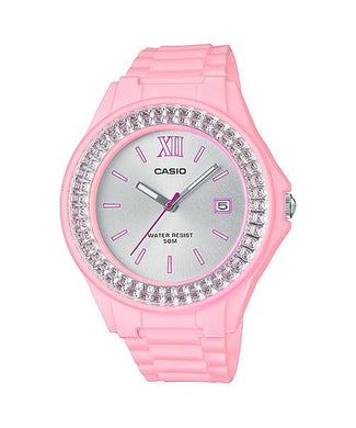 Casio Ladies' Standard Analog Pink Resin Band Watch LX500H-4E4 LX-500H-4E4 Watchspree