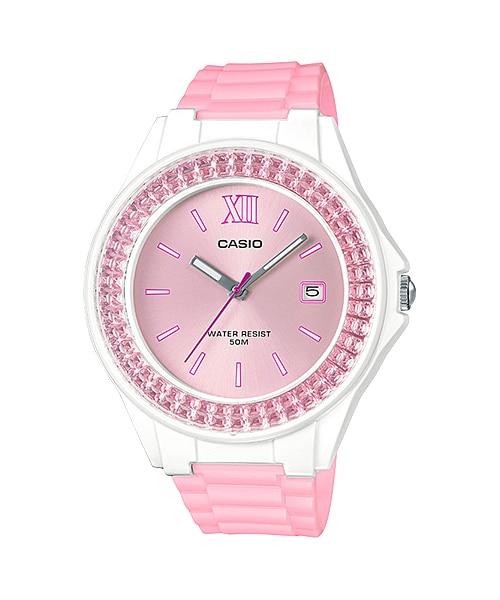 Casio Ladies' Standard Analog Pink Resin Band Watch LX500H-4E5 LX-500H-4E5 Watchspree