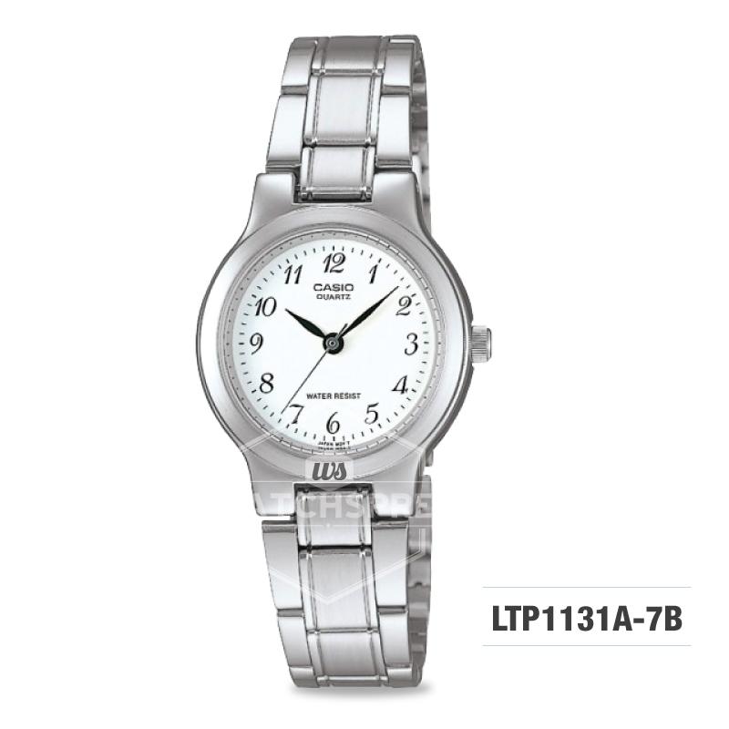Casio Ladies' Standard Analog Silver Stainless Steel Band Watch LTP1131A-7B LTP-1131A-7B Watchspree