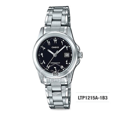 Casio Ladies' Standard Analog Silver Stainless Steel Band Watch LTP1215A-1B3 LTP-1215A-1B3 Watchspree