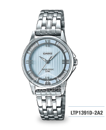 Casio Ladies' Standard Analog Silver Stainless Steel Band Watch LTP1391D-2A2 LTP-1391D-2A2 Watchspree