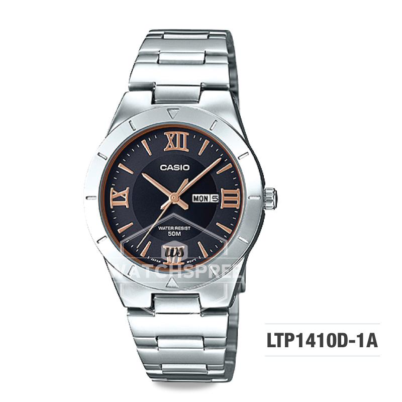 Casio Ladies' Standard Analog Silver Stainless Steel Band Watch LTP1410D-1A LTP-1410D-1A Watchspree