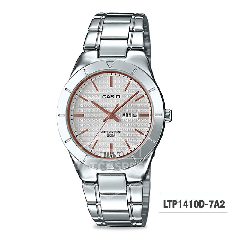 Casio Ladies' Standard Analog Silver Stainless Steel Band Watch LTP1410D-7A2 LTP-1410D-7A2 Watchspree