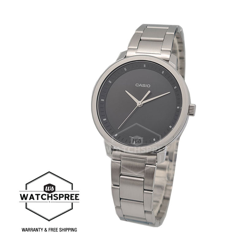 Casio Ladies' Standard Analog Silver Stainless Steel Band Watch LTPB115D-1E LTP-B115D-1E Watchspree
