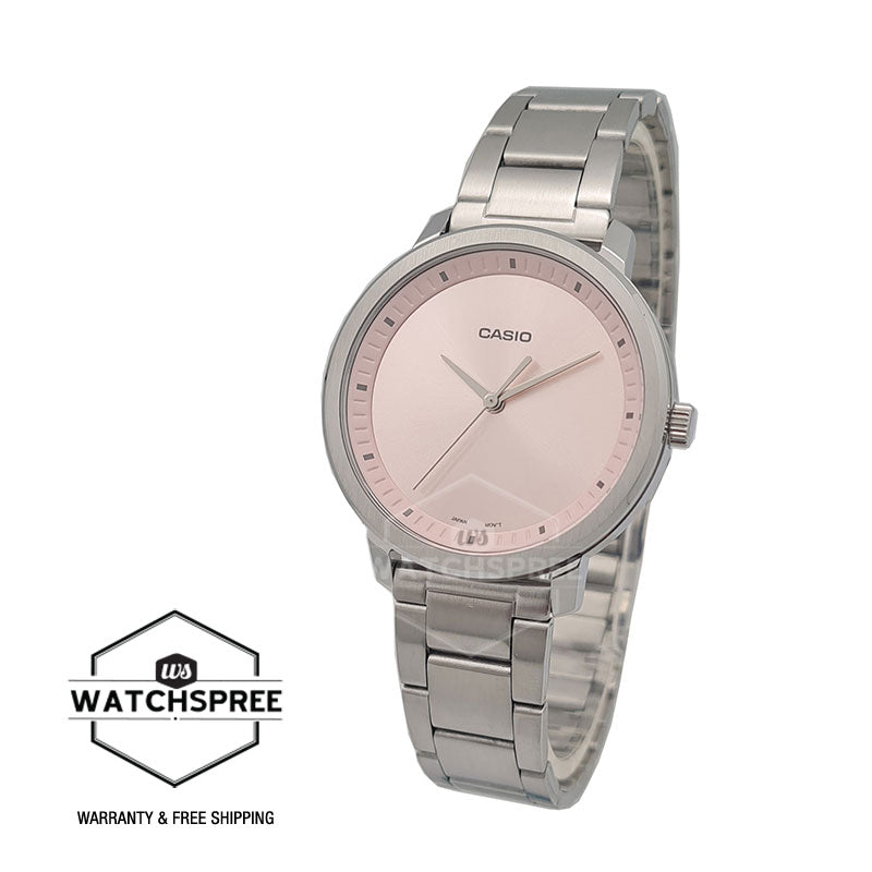 Casio Ladies' Standard Analog Silver Stainless Steel Band Watch LTPB115D-4E LTP-B115D-4E Watchspree