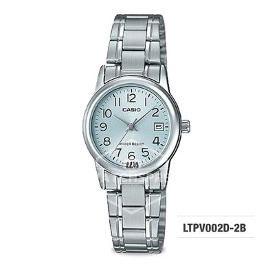 Casio Ladies' Standard Analog Silver Stainless Steel Band Watch LTPV002D-2B LTP-V002D-2B Watchspree