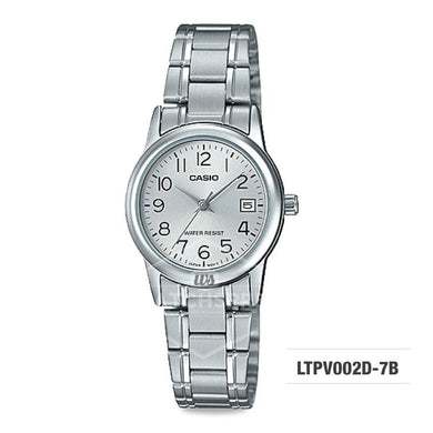 Casio Ladies' Standard Analog Silver Stainless Steel Band Watch LTPV002D-7B LTP-V002D-7B Watchspree