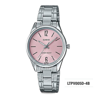 Casio Ladies' Standard Analog Silver Stainless Steel Band Watch LTPV005D-4B LTP-V005D-4B Watchspree
