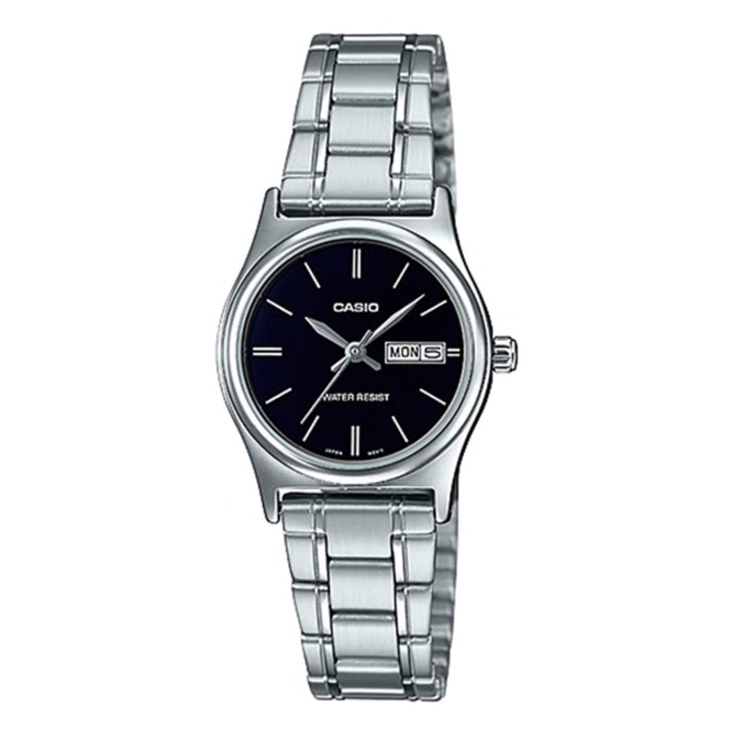 Casio Ladies' Standard Analog Silver Stainless Steel Band Watch LTPV006D-1B2 LTP-V006D-1B2 Watchspree