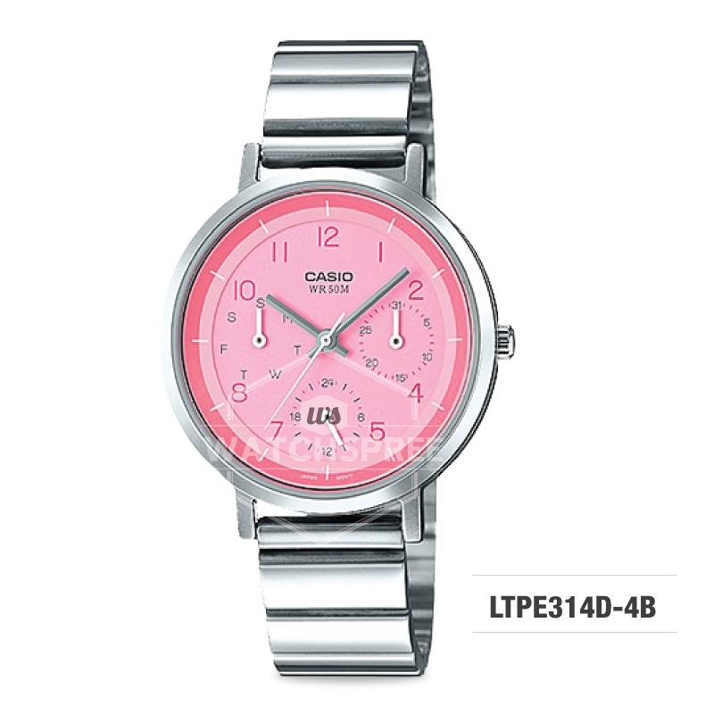 Casio Ladies' Standard Analog Stainless Steel Watch LTPE314D-4B Watchspree