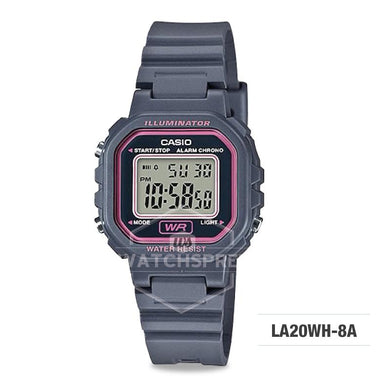 Casio Ladies' Standard Digital Grey Resin Band Watch LA20WH-8A LA-20WH-8A Watchspree